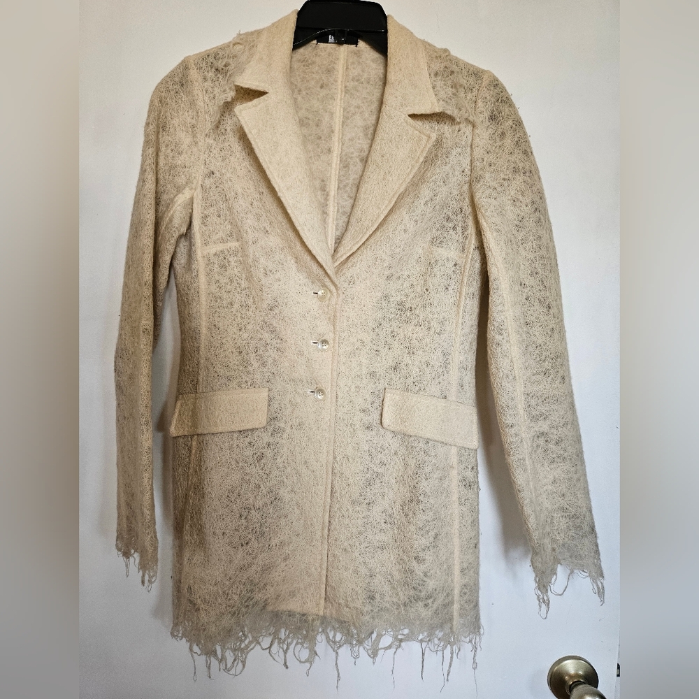 JôN Elegant Cream Women's Suit Jacket Coat Lightwait with Texture